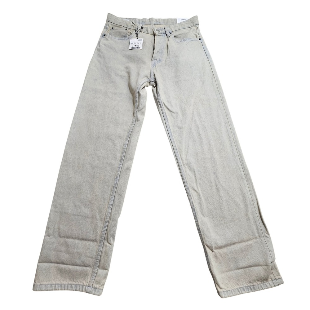 Zara NWT Jeans 31 Light Blue Straight Leg Mid Waist Slim Thigh 1538/415/806
